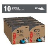 WypAll X70 Cloths, POP-UP Box, 9.1" x 16.8", White, 100/Box, 10 per Case